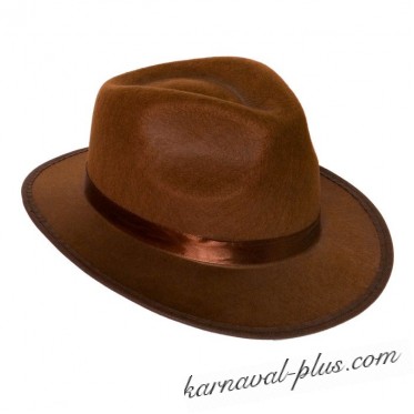 Шляпа Гангстер коричневая